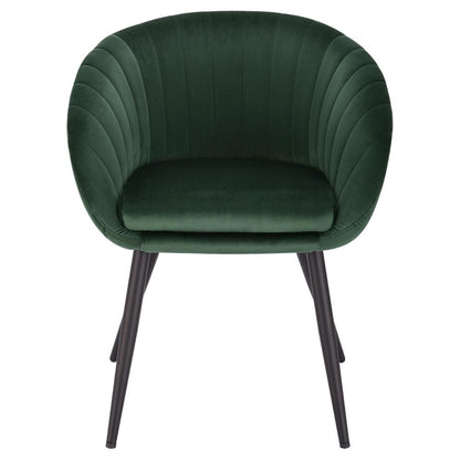 1-teiliger Samt Esszimmerstuhl mit Armlehnen & Rückenlehne, gepolstert für Wohnzimmer, Küche & Zuhause, stilvoller Make-up-Hocker - Unique Outlet
