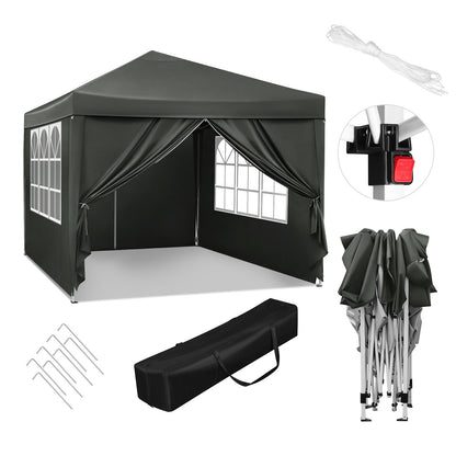 3x3m Gartenpavillon faltbar, wasserdicht, UV-Schutz, inklusive Tragetasche, Sonnenschutz, Zelt, Gazebo, Sonnenschutz und Schutz vor Regen - Unique Outlet