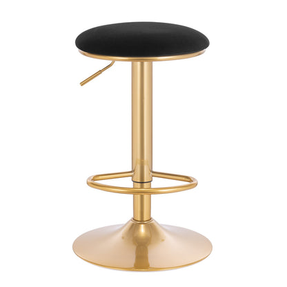 360° Drehbarer Barhocker mit Fußstütze und höhenverstellbarem Sitz - Moderner Samthocker für Küche, Bar, Bistro und Café - Unique Outlet