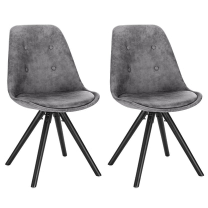 2er Set Nordic Frühstück Essstühle Küchenhocker mit Rückenlehne, weich gepolsterter Sitz und Beine aus massivem Holz für Esszimmer und Wohnzimmer - Unique Outlet