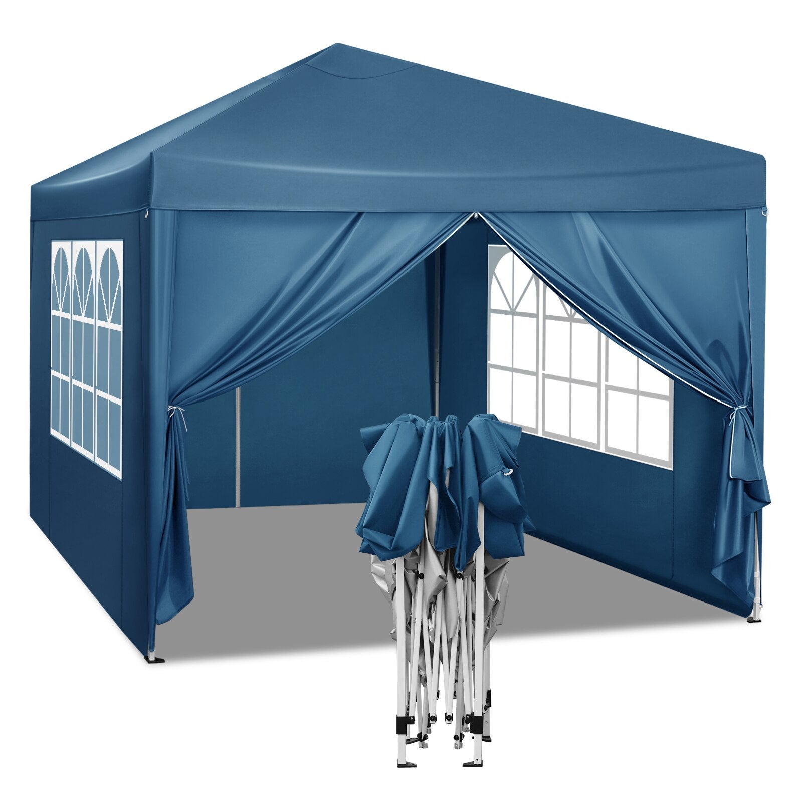 3x3m Gartenpavillon faltbar, wasserdicht, UV-Schutz, inklusive Tragetasche, Sonnenschutz, Zelt, Gazebo, Sonnenschutz und Schutz vor Regen - Unique Outlet