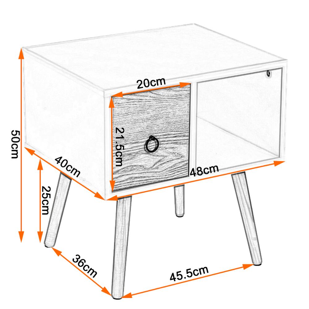 Nachttisch/Couchtisch mit Schublade und Stauraum - Unique Outlet