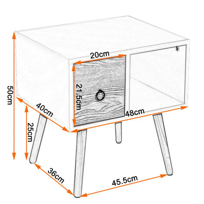 Nachttisch/Couchtisch mit Schublade und Stauraum - Unique Outlet