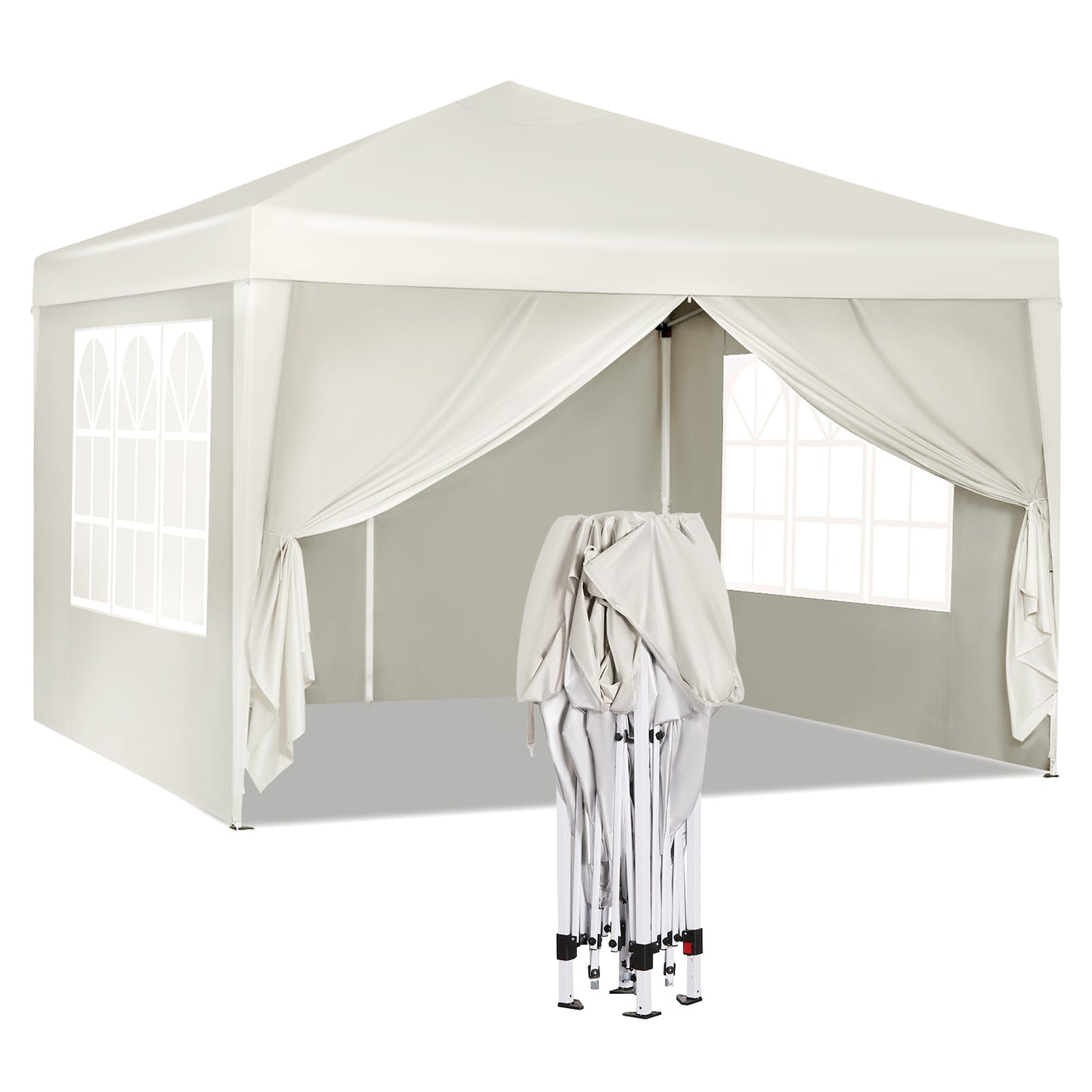 3x3m Gartenpavillon faltbar, wasserdicht, UV-Schutz, inklusive Tragetasche, Sonnenschutz, Zelt, Gazebo, Sonnenschutz und Schutz vor Regen - Unique Outlet
