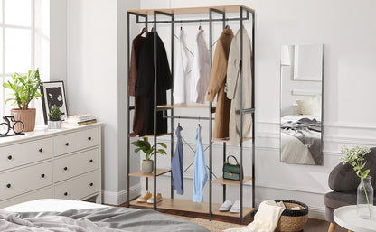 Kleideraufbewahrung mit Schuhregal - Moderner Kleiderständer für das Schlafzimmer und Wohnzimmer - 120x40x201 cm - umweltfreundliche Materialien - Einfache Montag - Unique Outlet