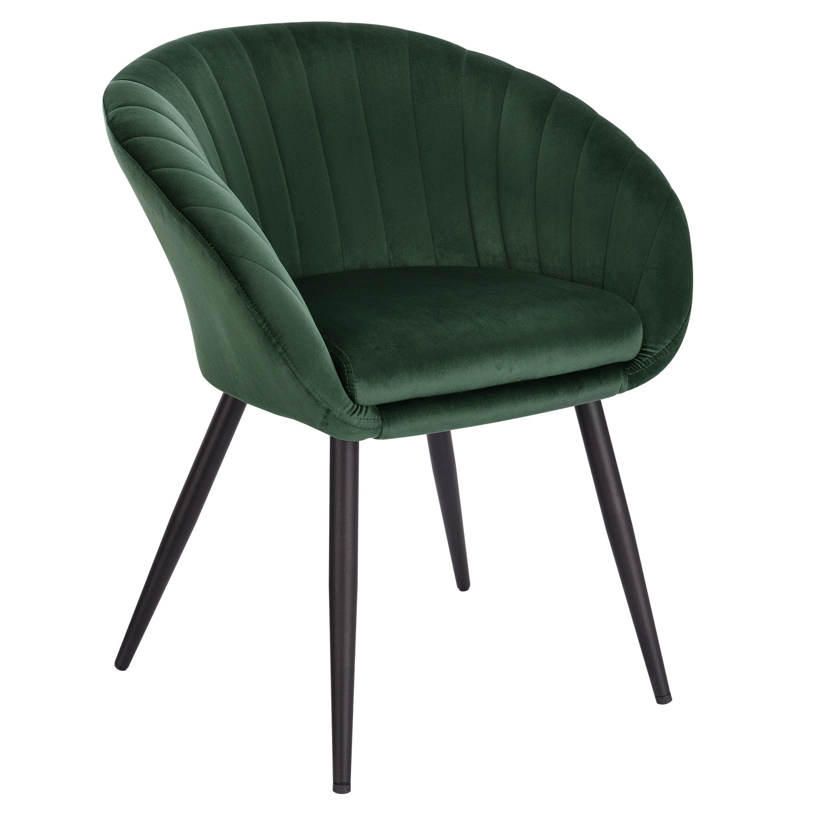 1-teiliger Samt Esszimmerstuhl mit Armlehnen & Rückenlehne, gepolstert für Wohnzimmer, Küche & Zuhause, stilvoller Make-up-Hocker - Unique Outlet