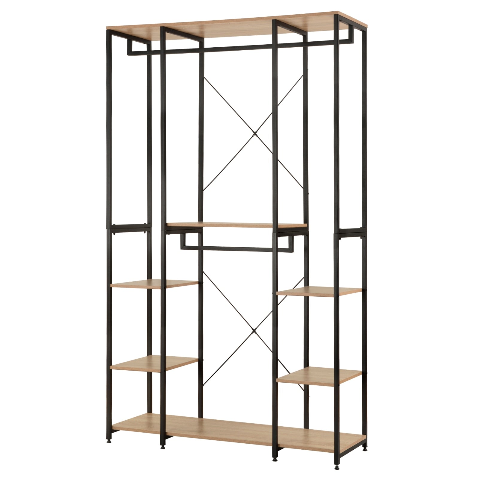 Kleideraufbewahrung mit Schuhregal - Moderner Kleiderständer für das Schlafzimmer und Wohnzimmer - 120x40x201 cm - umweltfreundliche Materialien - Einfache Montag - Unique Outlet