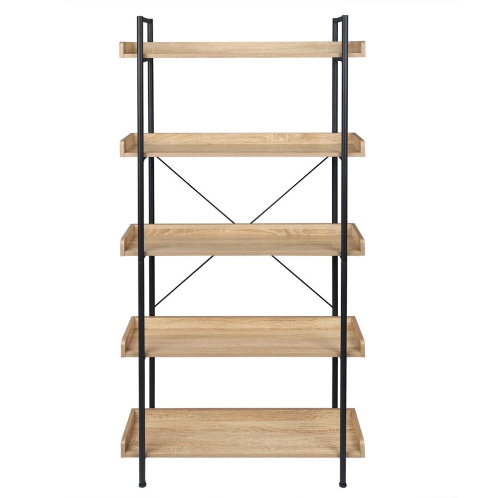 5-stufiges Regal mit Sicherheitsbügel - Metall Bücherregal für Küche, Badezimmer & Wohnzimmer - 91x25,5x173cm - Unique Outlet