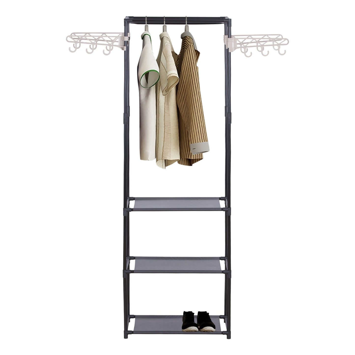 Organizer mit Ablage, Kleiderstange und Hängevorrichtung 55x28,5x175 cm - Platzsparender Kleiderständer für das Schlafzimmer - Unique Outlet