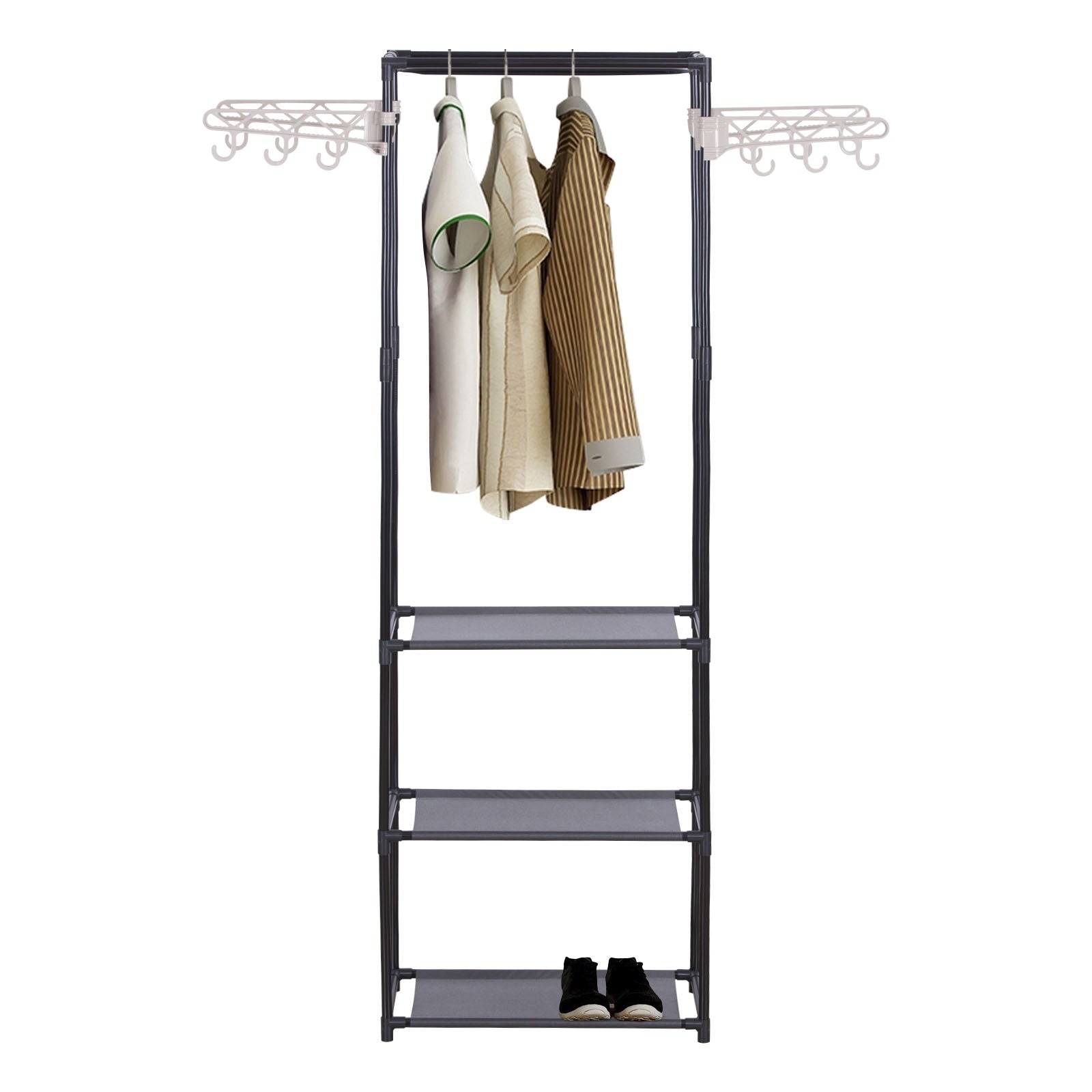 Organizer mit Ablage, Kleiderstange und Hängevorrichtung 55x28,5x175 cm - Platzsparender Kleiderständer für das Schlafzimmer - Unique Outlet