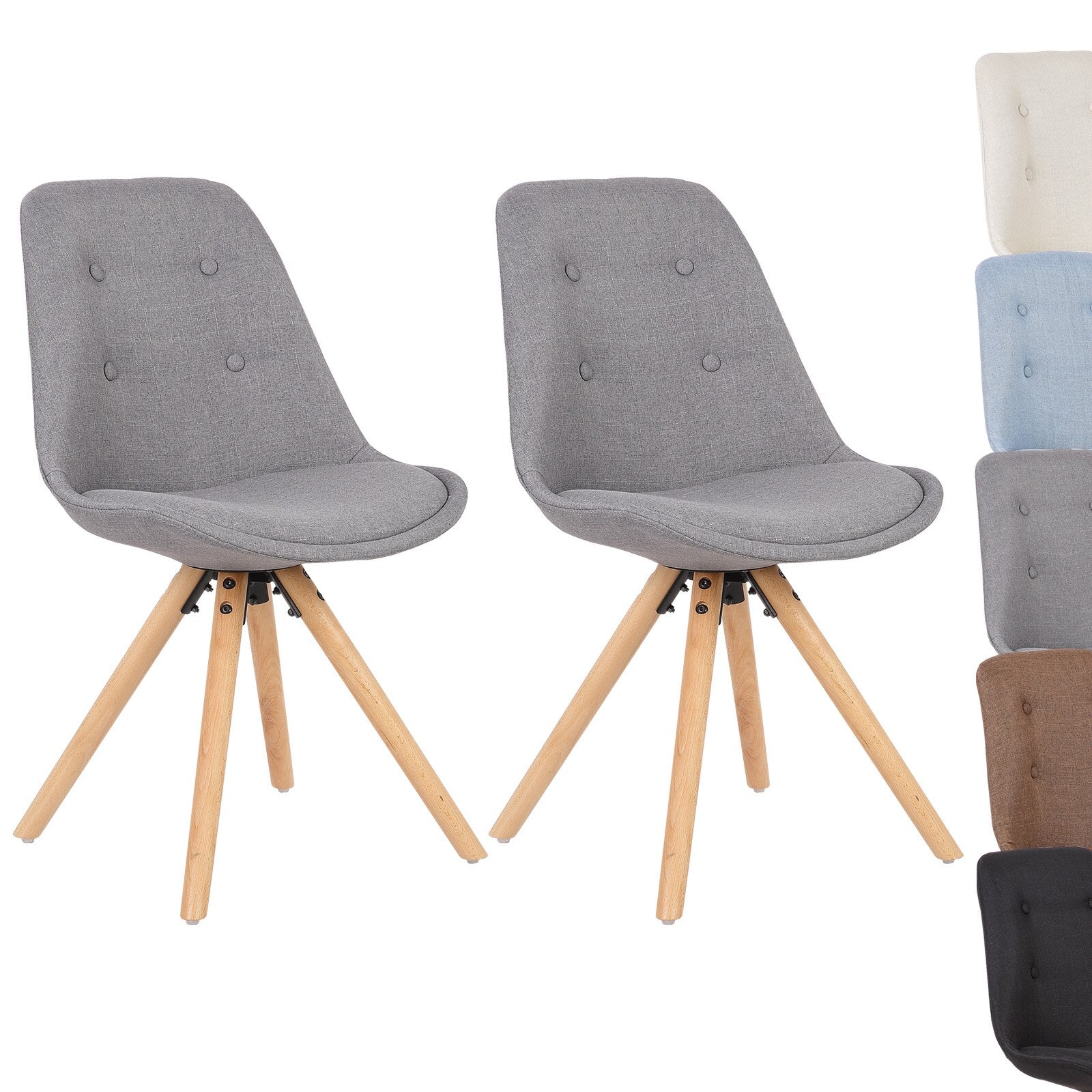 2er Set Nordic Frühstück Essstühle Küchenhocker mit Rückenlehne, weich gepolsterter Sitz und Beine aus massivem Holz für Esszimmer und Wohnzimmer - Unique Outlet