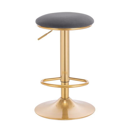 360° Drehbarer Barhocker mit Fußstütze und höhenverstellbarem Sitz - Moderner Samthocker für Küche, Bar, Bistro und Café - Unique Outlet