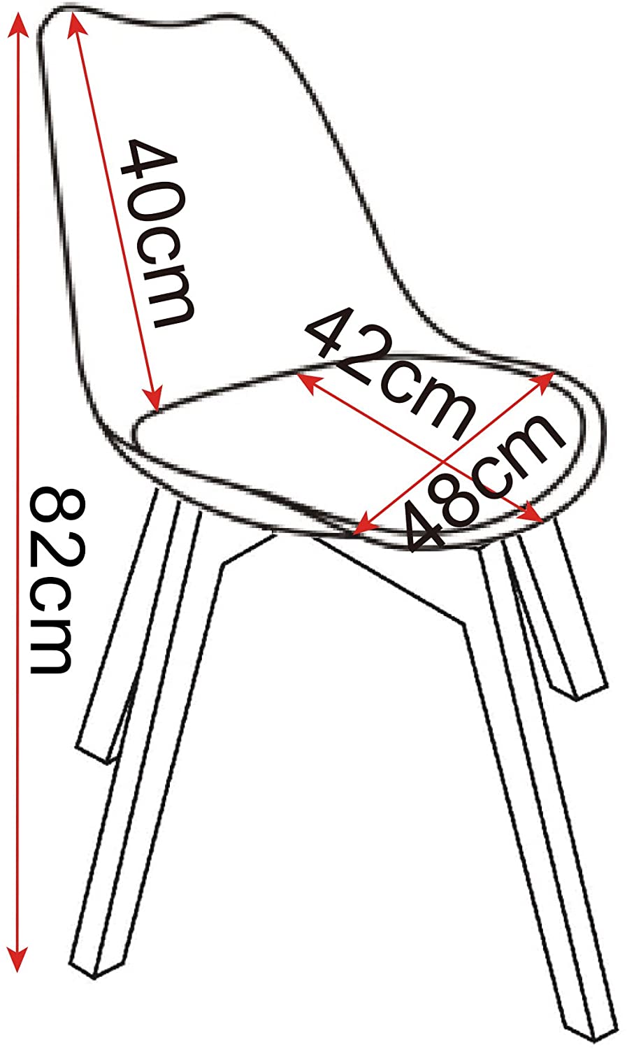 1 Stück Stoff-Leinen-Tulpenstuhl, Küchen-Esszimmerstuhl, Lounge- & Wohnzimmereckstuhl mit Rückenlehne & weicher Polsterung - Unique Outlet