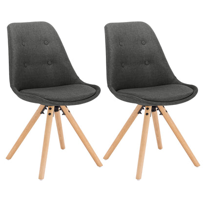 2er Set Nordic Frühstück Essstühle Küchenhocker mit Rückenlehne, weich gepolsterter Sitz und Beine aus massivem Holz für Esszimmer und Wohnzimmer - Unique Outlet