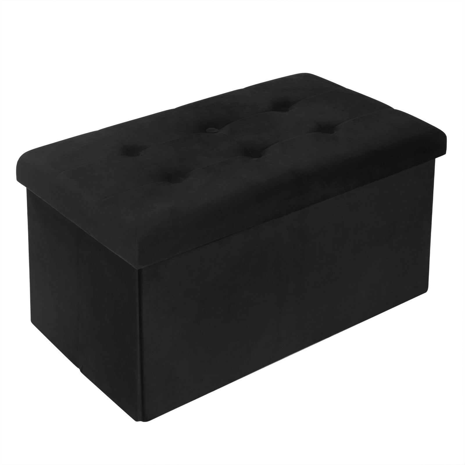 Faltbarer Aufbewahrungshocker mit gepolsterter Sitzfläche und abnehmbarem Deckel - Leinenstoff, 80L Kapazität, 300 kg Tragkraft, verschiedene Farben. - Unique Outlet