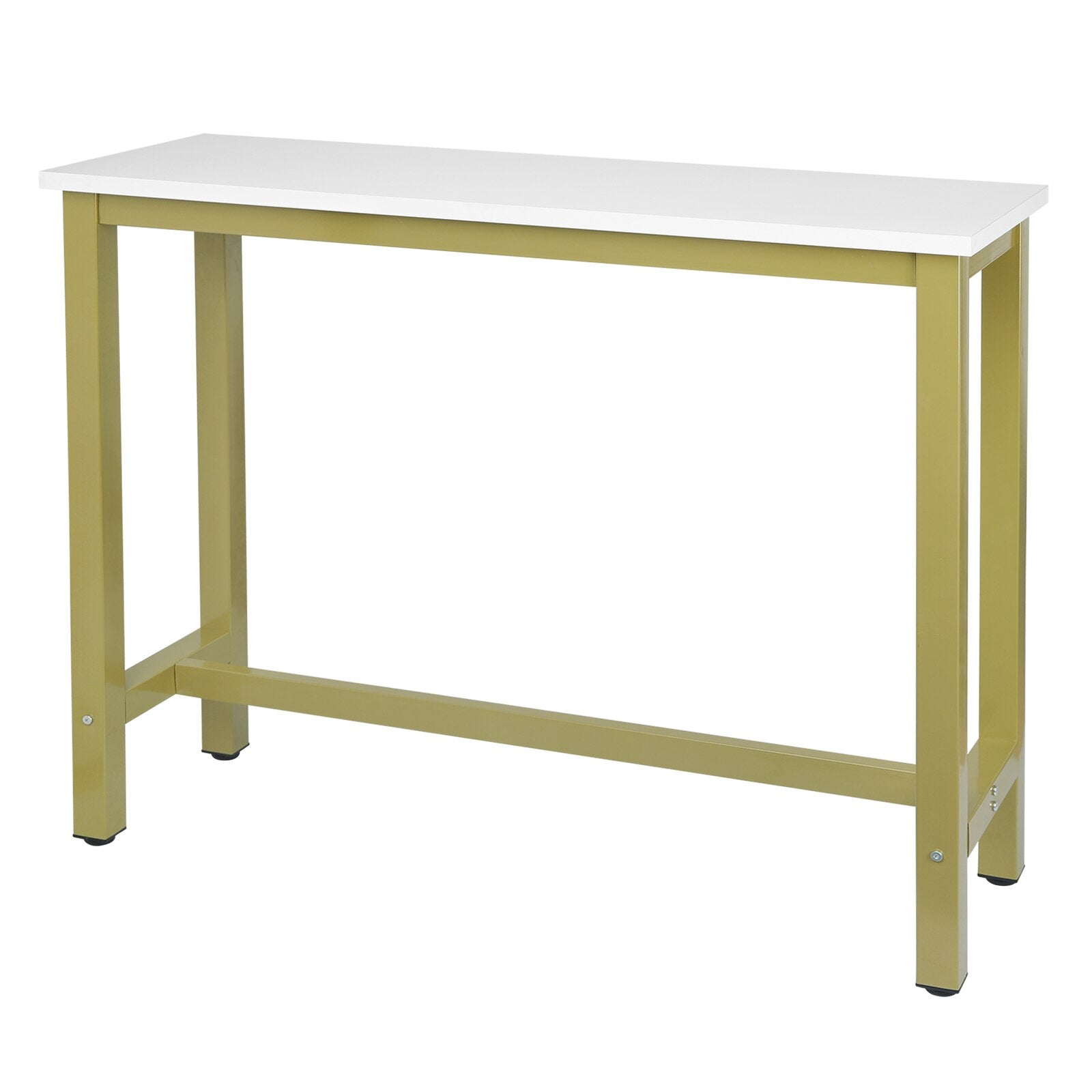 Küchenbar Tisch Frühstück Esstisch Kaffeetisch aus Metall mit Fußstütze, Eingangstisch, Sideboard für Wohnzimmer, 140x40x100cm, Mehrere Farben - Unique Outlet