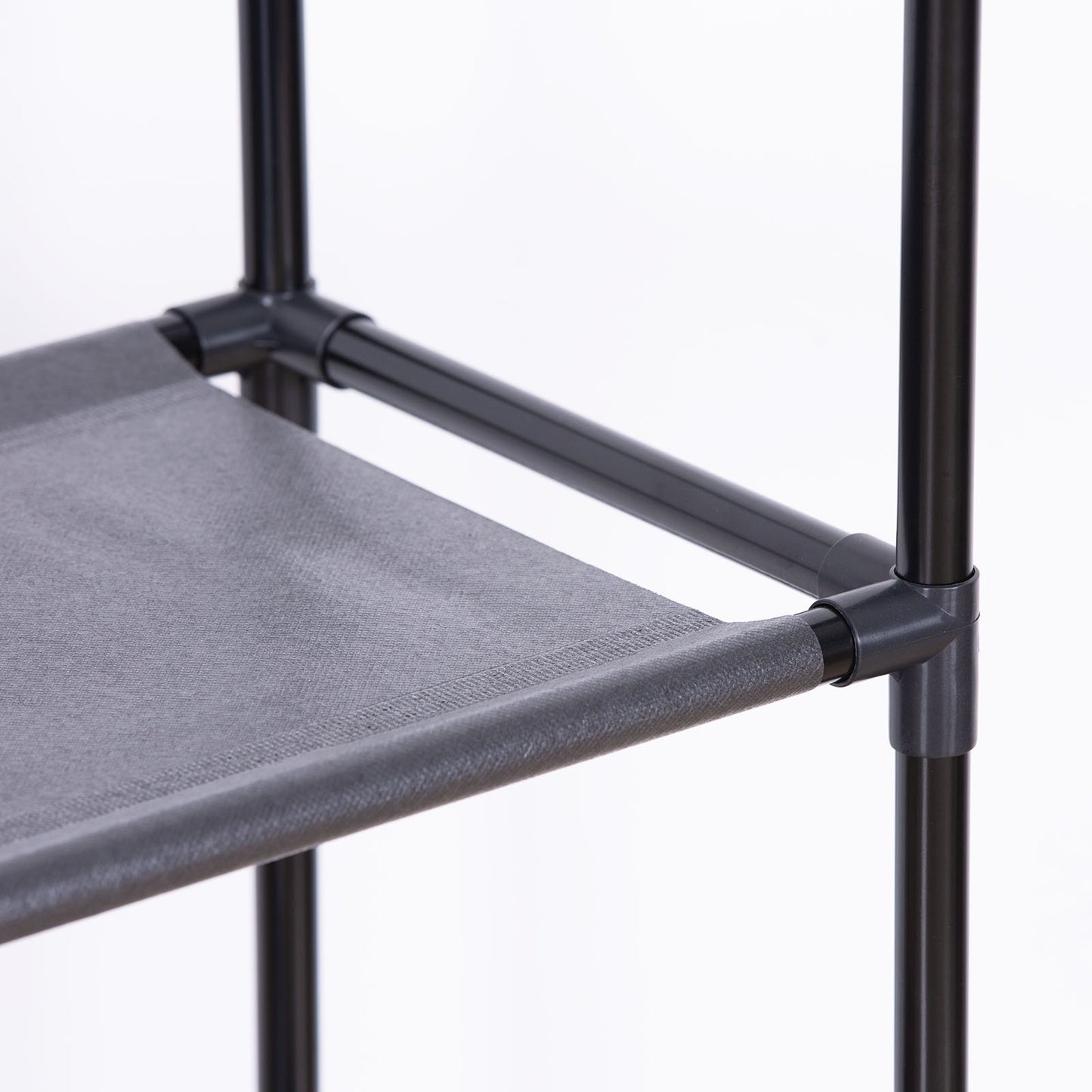 Organizer mit Ablage, Kleiderstange und Hängevorrichtung 55x28,5x175 cm - Platzsparender Kleiderständer für das Schlafzimmer - Unique Outlet