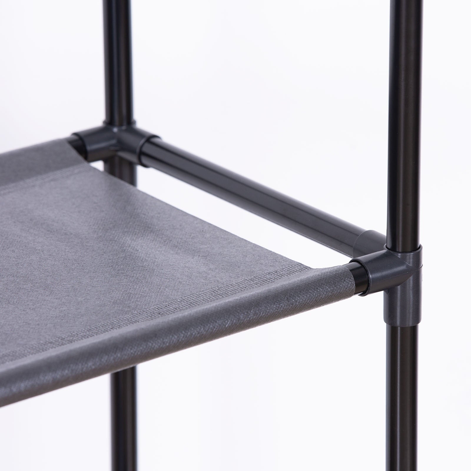 Organizer mit Ablage, Kleiderstange und Hängevorrichtung 55x28,5x175 cm - Platzsparender Kleiderständer für das Schlafzimmer - Unique Outlet